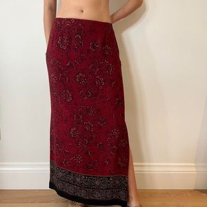 Vintage side split maxi skirt